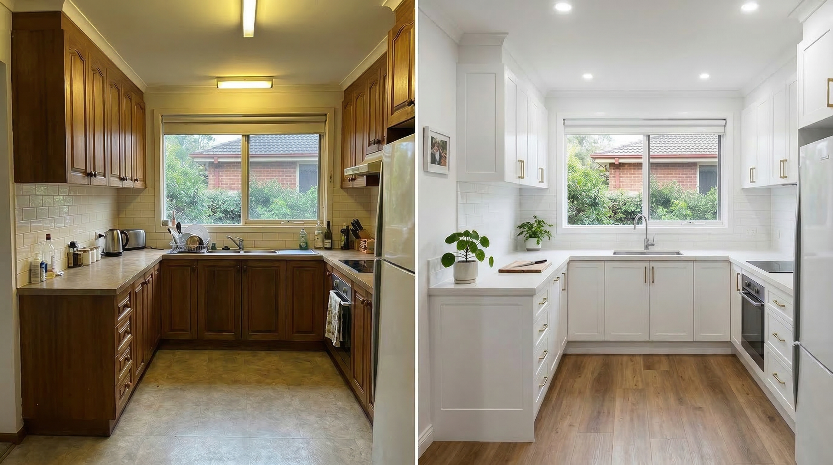 Kitchen renovation — before and after by Ascend Property Co.